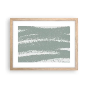 Pôster com moldura de carvalho claro - Abstração em um clima de inverno - 40x30 cm
