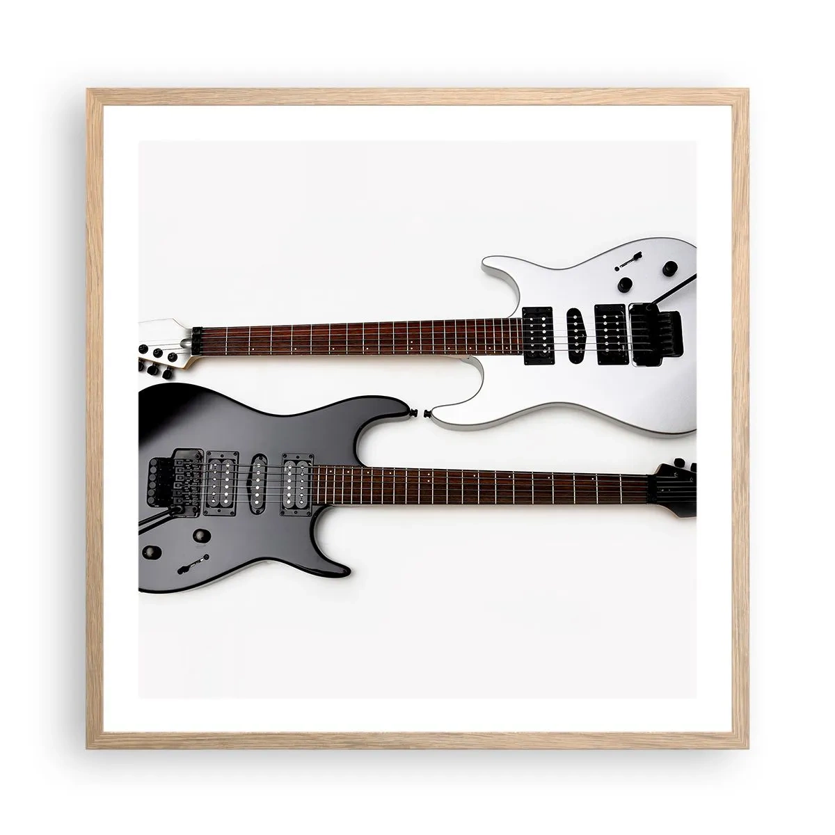 Pôster com moldura de carvalho claro - Harmonia das formas - 60x60 cm