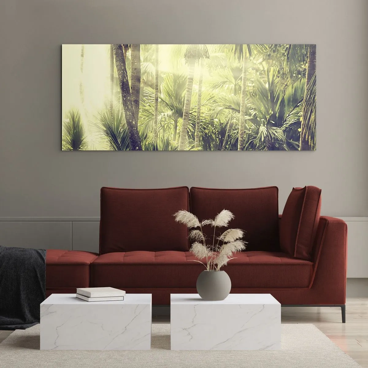 Quadro em vidro - No calor verde - 160x50 cm