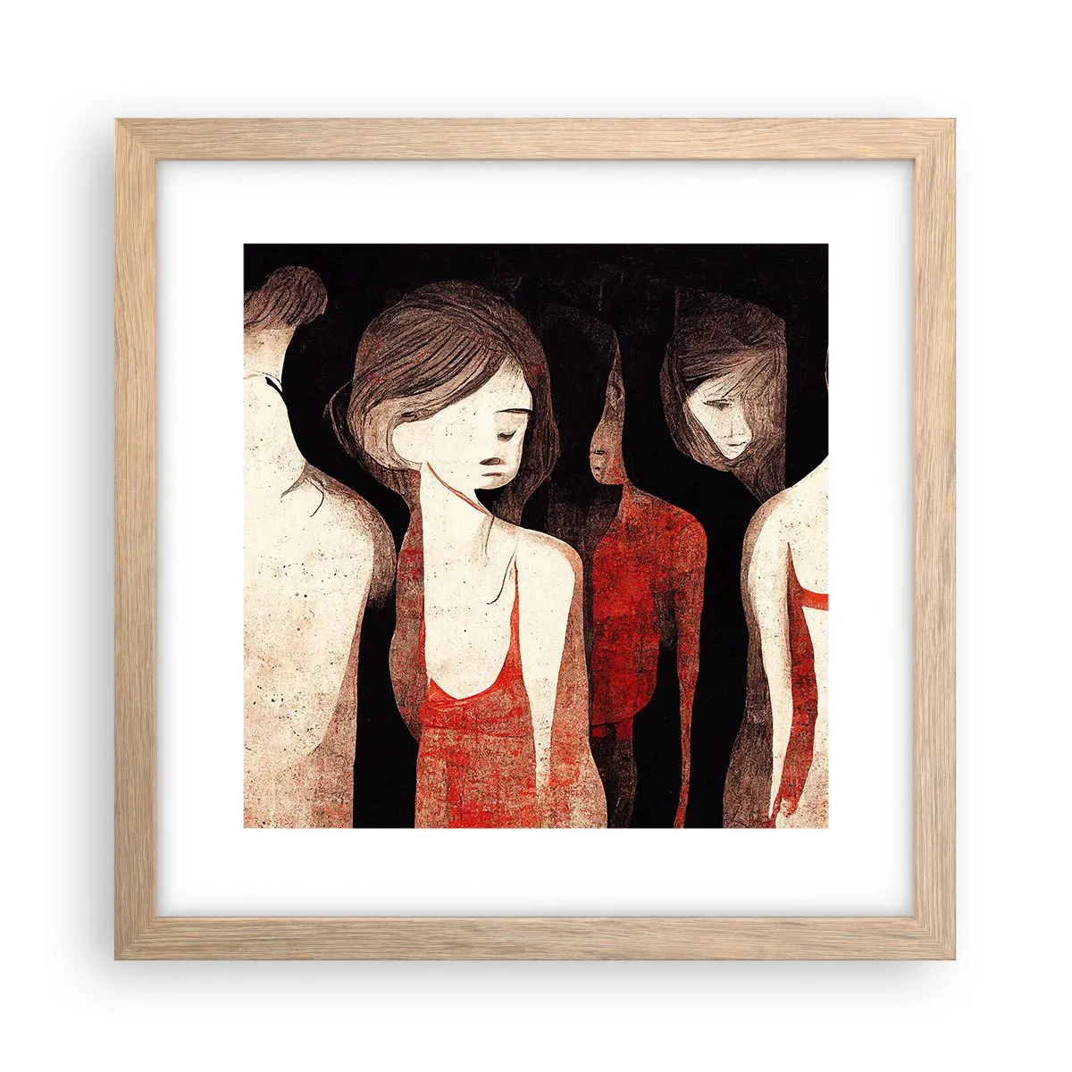 Pôster com moldura de carvalho claro - Madonas das trevas - 30x30 cm