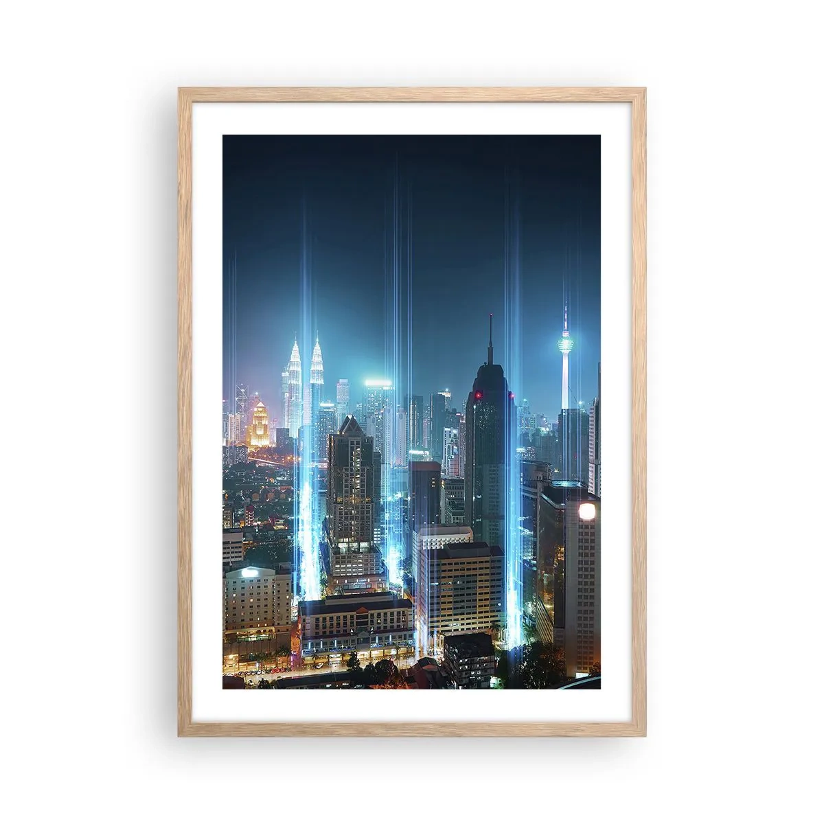Pôster com moldura de carvalho claro - De Berlim para o céu - 50x70 cm