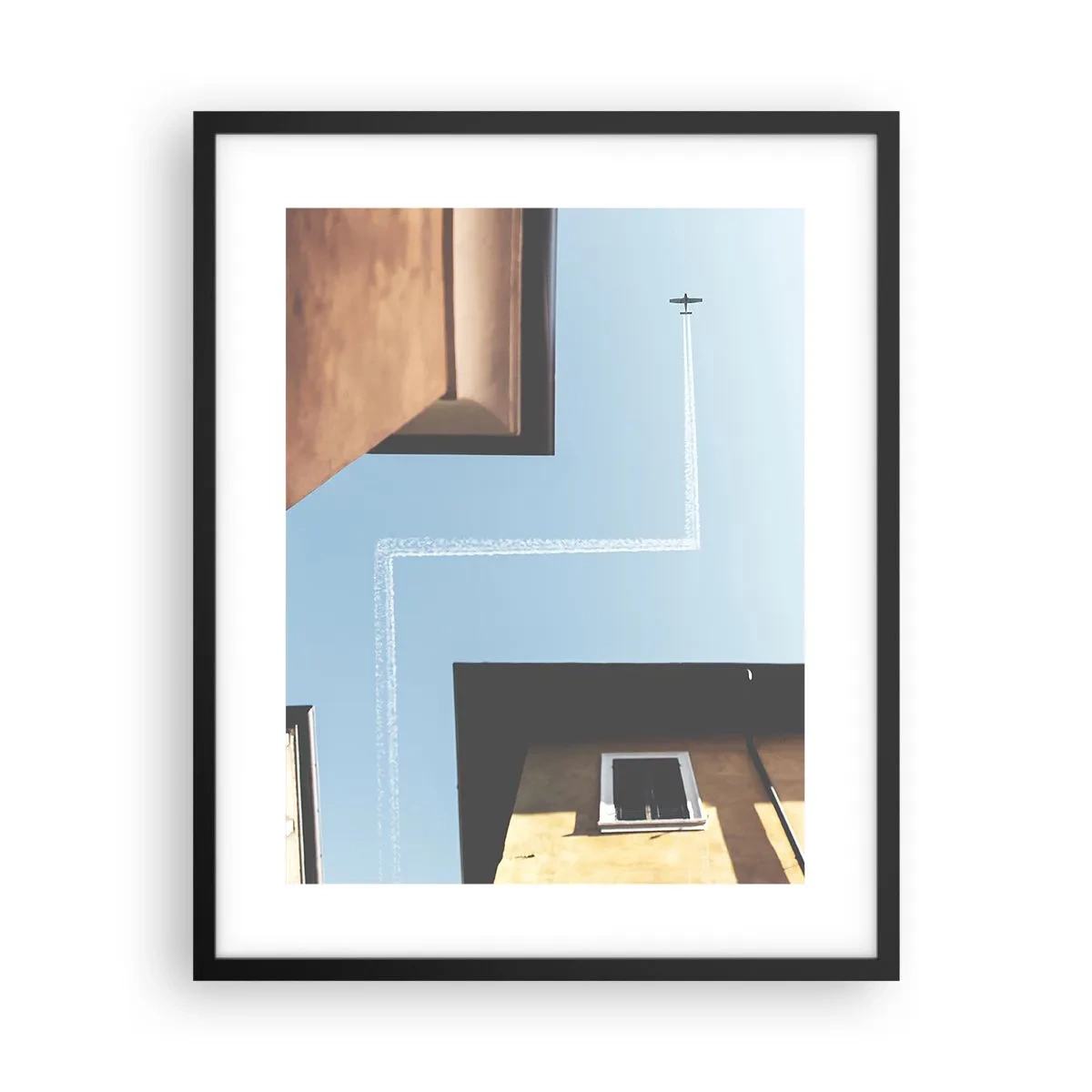 Pôster com moldura preta - Acima do labirinto da cidade - 40x50 cm