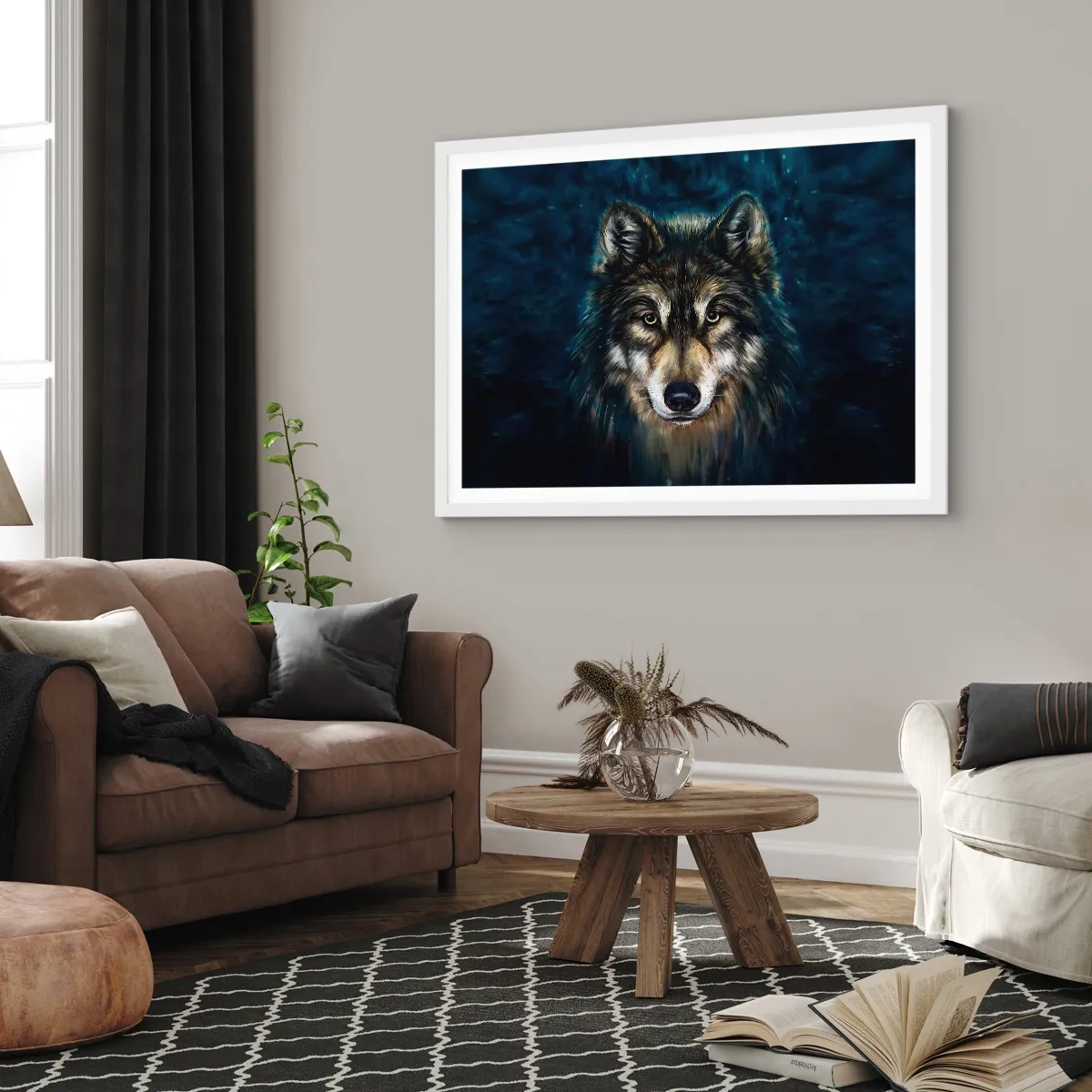 Pôster em moldura branca - Alfa? E ómega - 91x61 cm