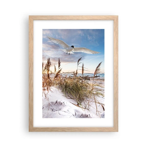 Pôster com moldura de carvalho claro - Vento do mar - 30x40 cm