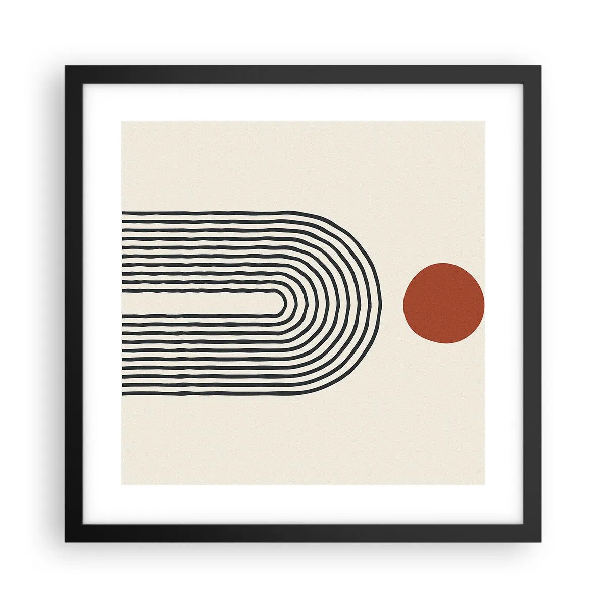 Pôster com moldura preta - Magnetismo de formas e cores - 40x40 cm