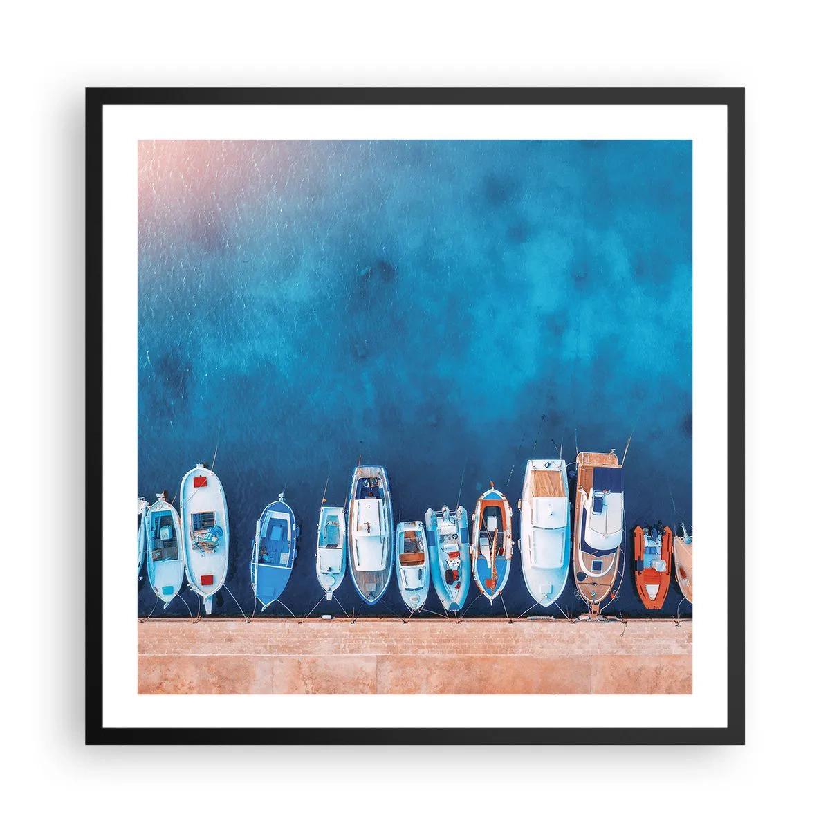 Pôster com moldura preta - Em uma fileira - 60x60 cm
