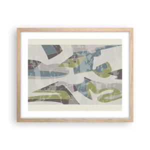 Pôster com moldura de carvalho claro - Composição atrás do vidro - 50x40 cm