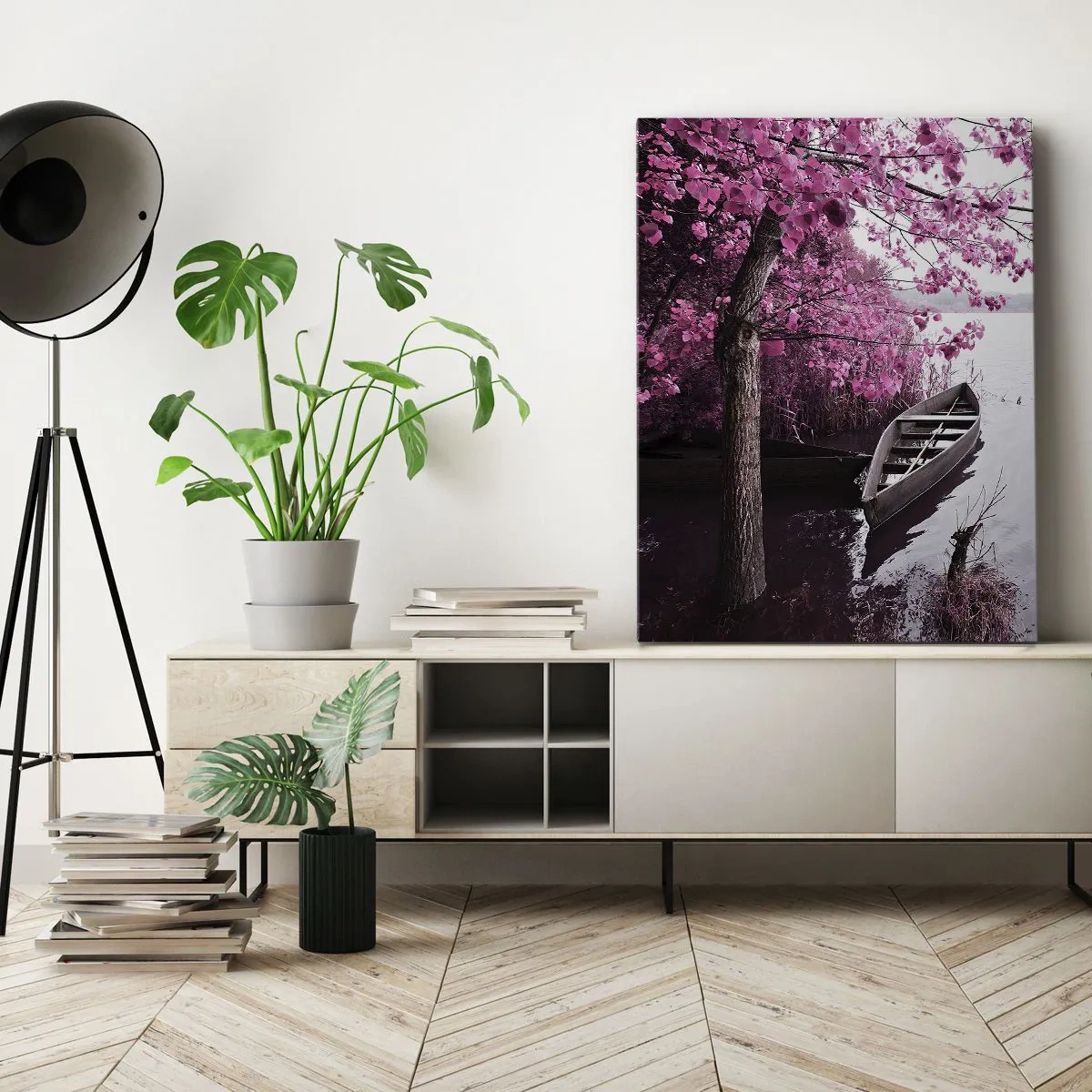 Quadro em tela - Em silêncio cor-de-rosa - 50x70 cm