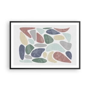 Pôster com moldura preta - Um mosaico de cores em pó - 91x61 cm