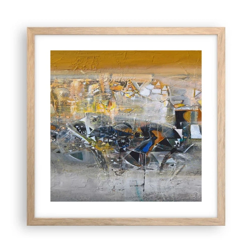 Pôster com moldura de carvalho claro - Tudo vai se encaixar - 40x40 cm