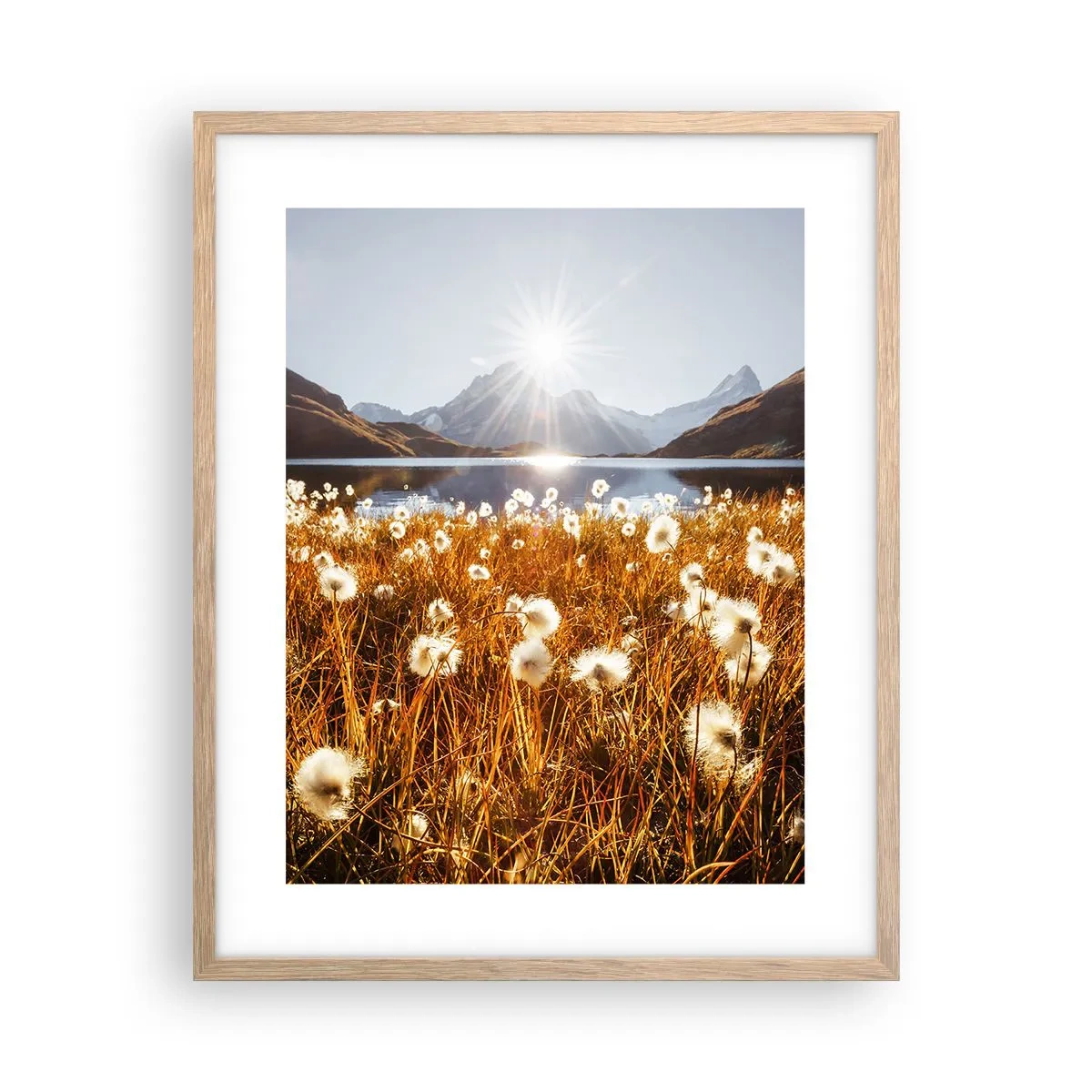 Pôster com moldura de carvalho claro - Dureza da rocha, suavidade da relva - 40x50 cm