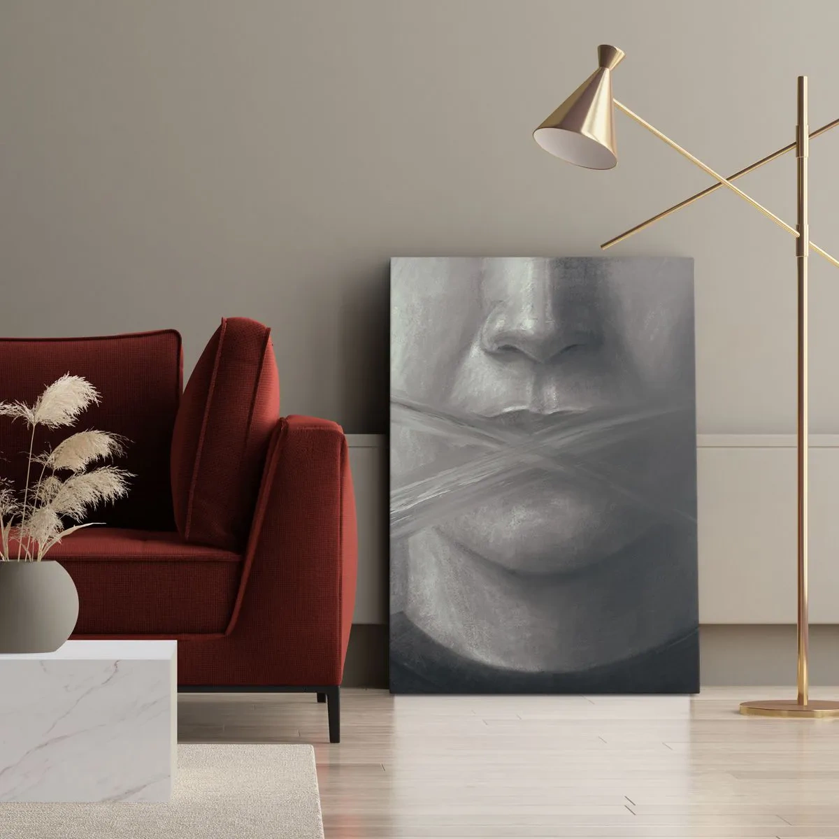 Quadro em tela - Nem uma palavra - 55x100 cm