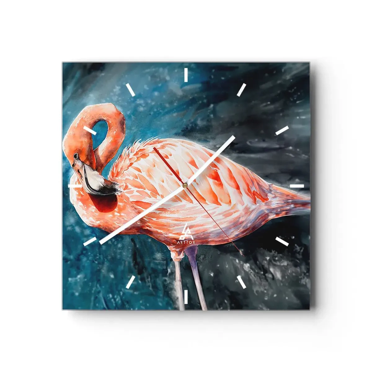 Relógio de parede - Relógio em vidro - Decorativo por natureza - 30x30 cm