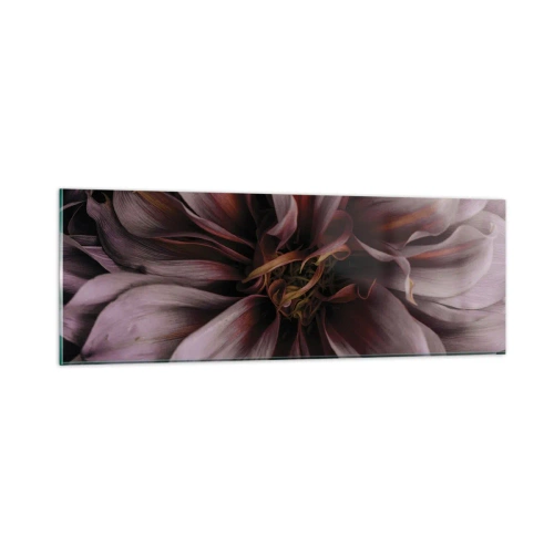 Quadro em vidro - Coração de flor - 90x30 cm