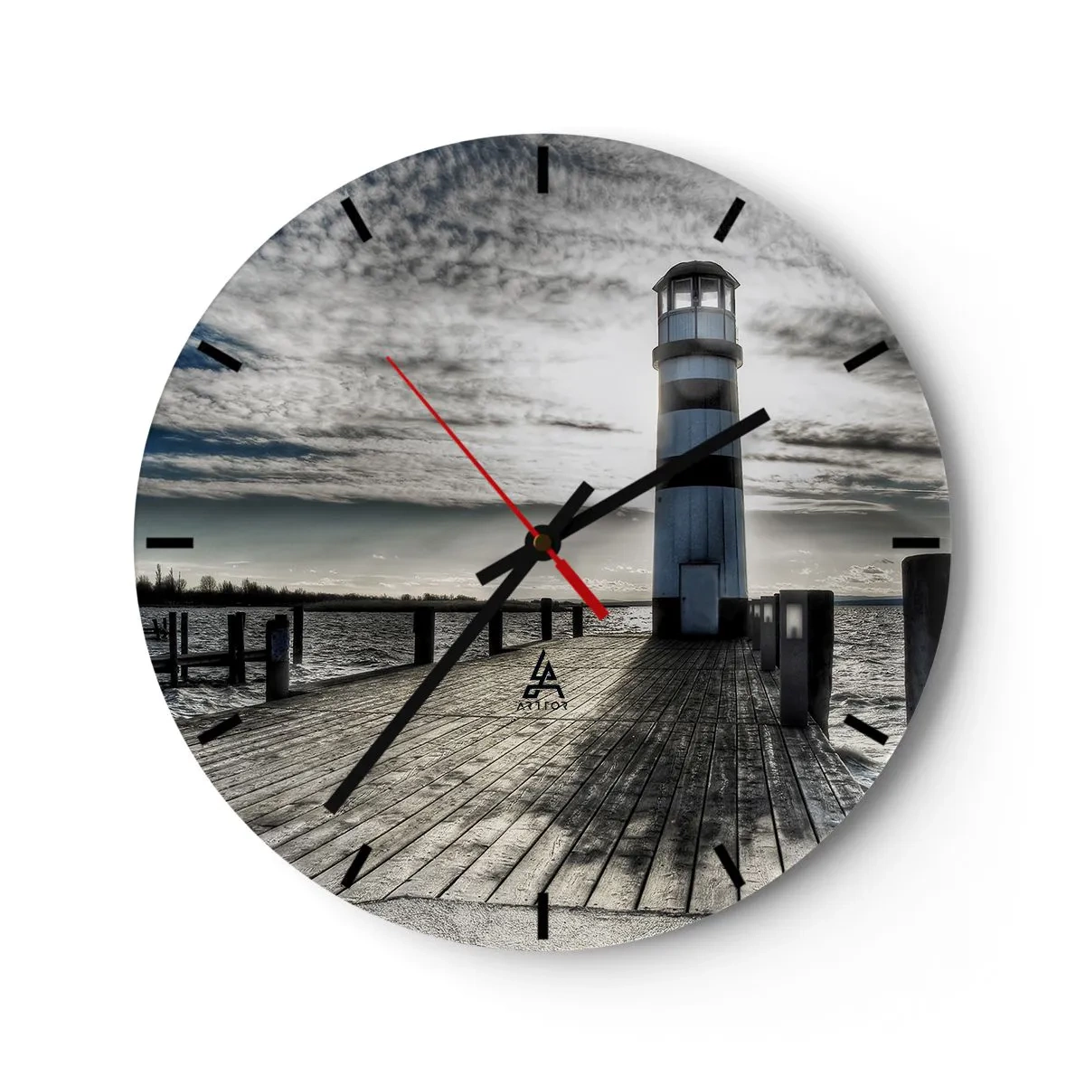 Relógio de parede - Relógio em vidro - Marinheiros, aguardo ansiosamente - 40x40 cm