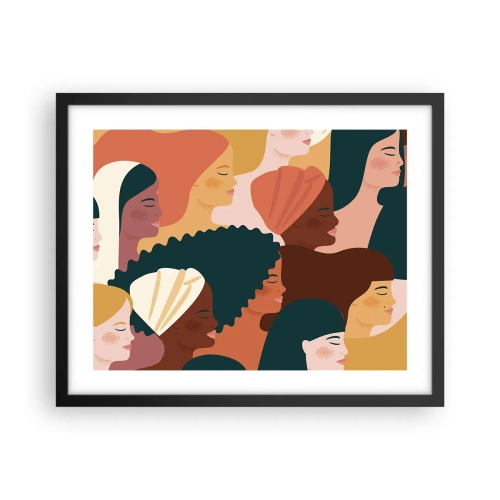 Pôster com moldura preta - Apenas feminilidade - 50x40 cm