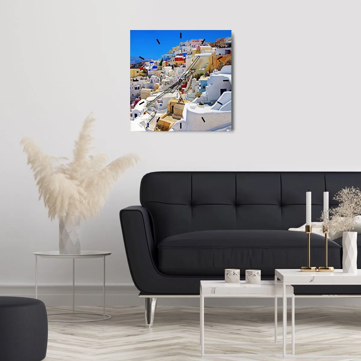 Relógio de parede - Relógio em vidro - O sonho de um verão grego - 30x30 cm