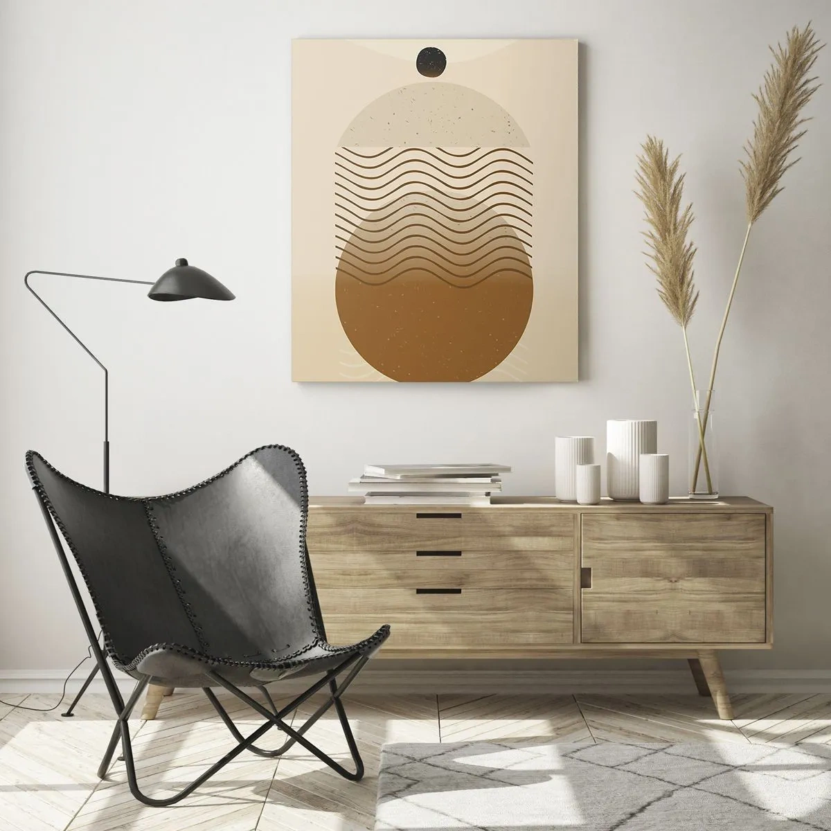 Quadro em vidro - Sobre a origem das figuras geométricas - 50x70 cm