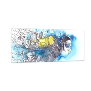 Quadro em vidro - Azul Infinito - 100x40 cm