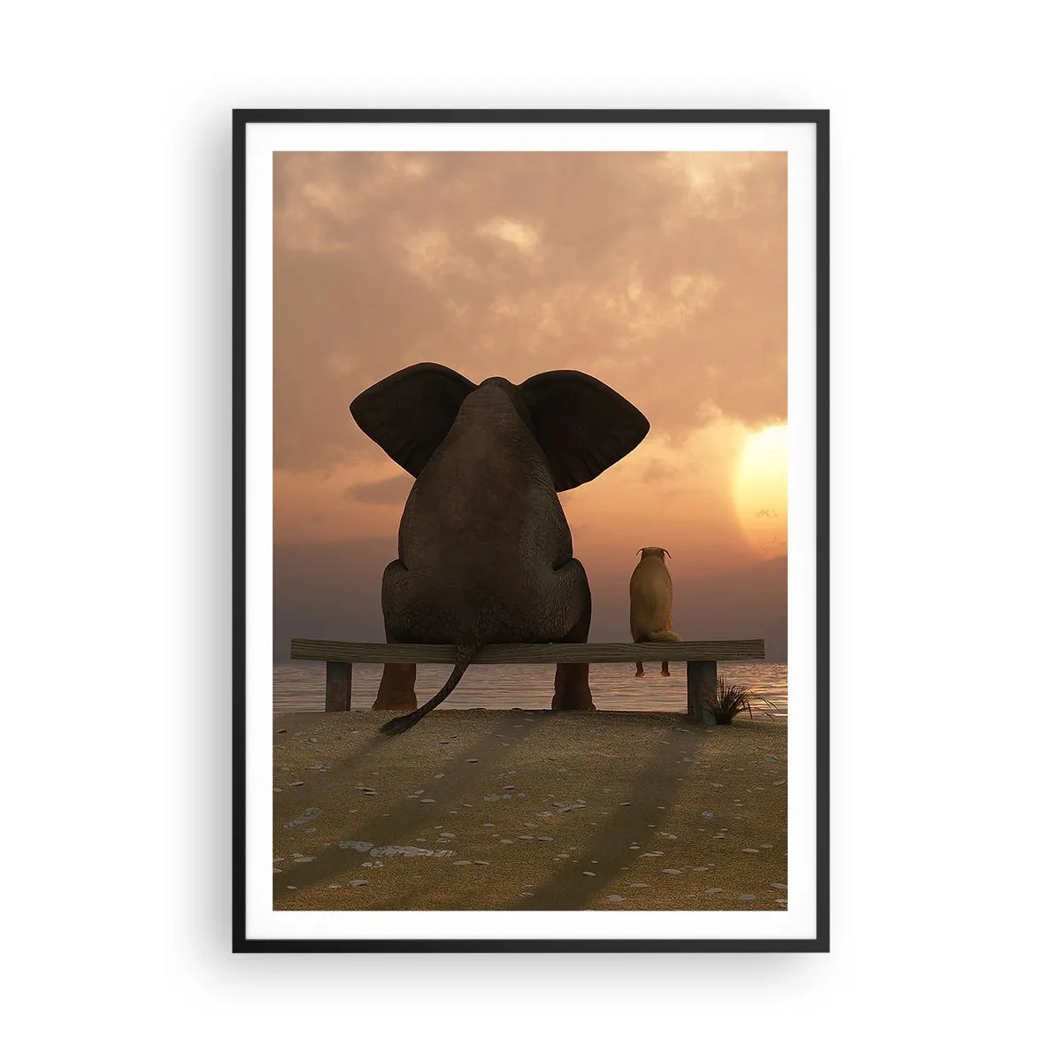 Pôster com moldura preta - Como é bom ficarmos em silêncio juntos - 70x100 cm