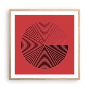 Pôster com moldura de carvalho claro - Movimento circular - 60x60 cm