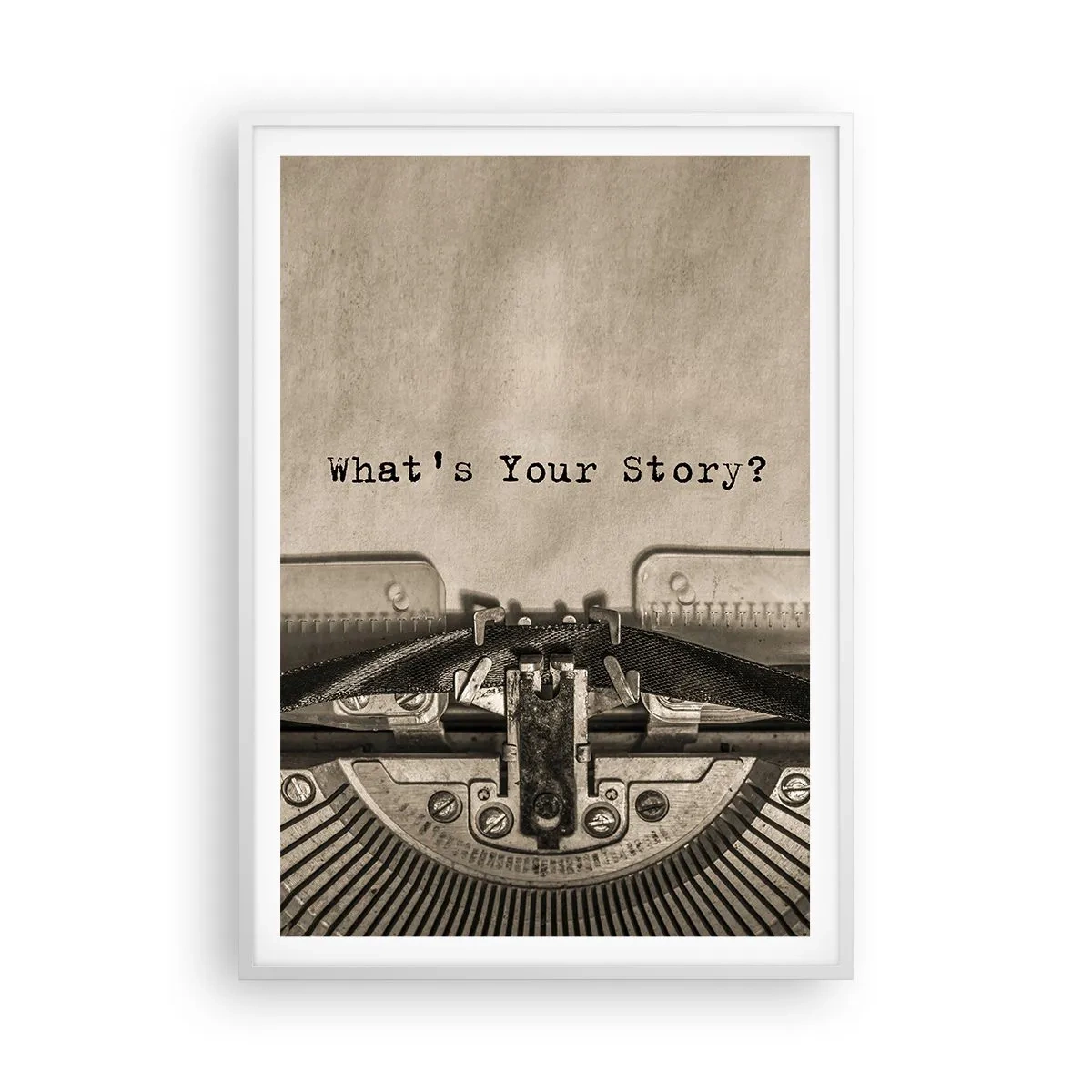 Pôster em moldura branca - Conta-me - 70x100 cm