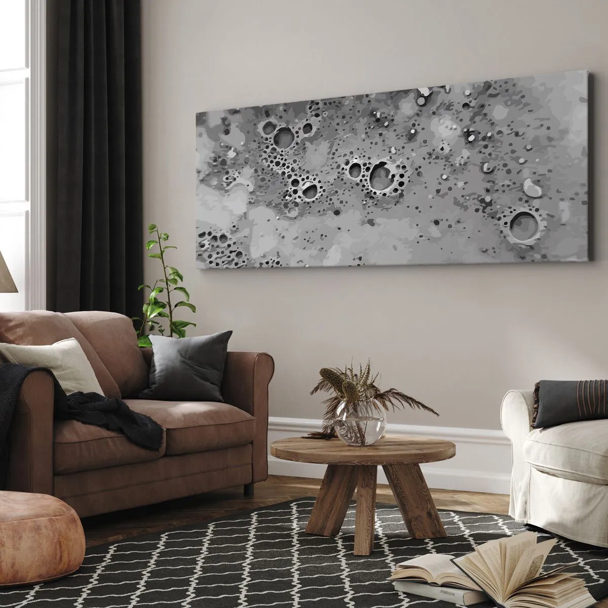 Quadro em tela - Como uma paisagem lunar - 120x50 cm