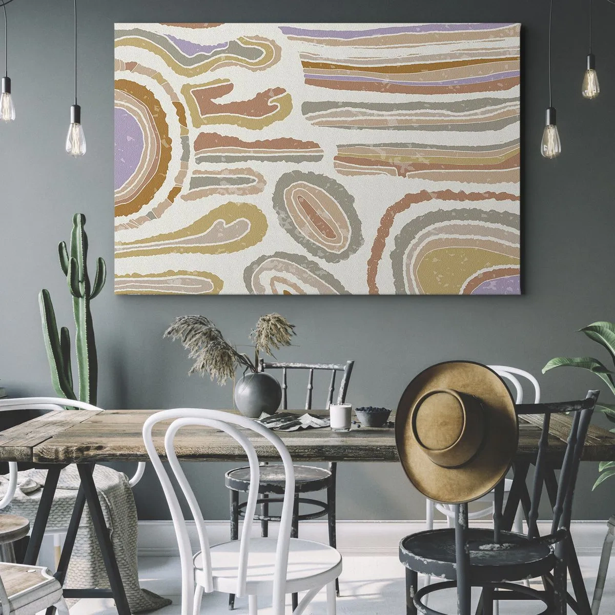 Quadro em tela - Secções transversais coloridas - 100x70 cm