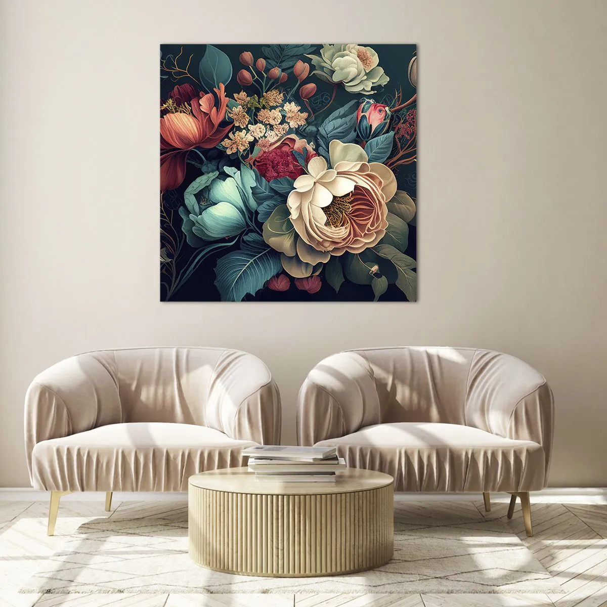 Quadro em vidro - Charme do século 19 - 60x60 cm