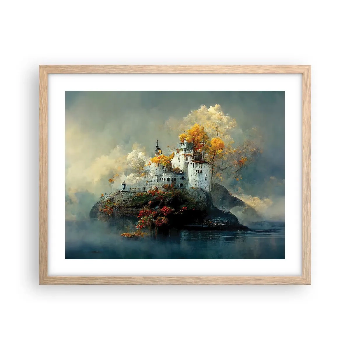 Pôster com moldura de carvalho claro - O começo de uma história romântica - 50x40 cm