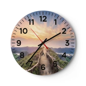 Relógio de parede - Relógio em vidro - Perto do céu - 40x40 cm