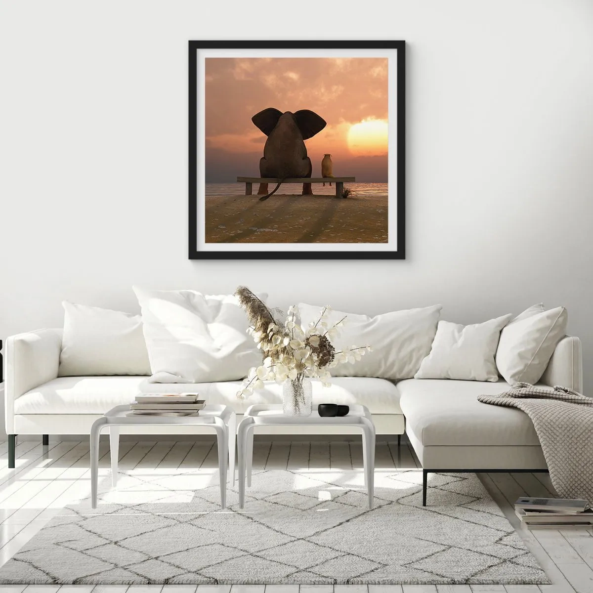 Pôster com moldura preta - Como é bom ficarmos em silêncio juntos - 60x60 cm