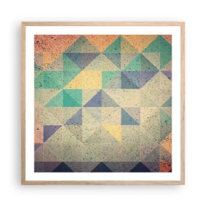 Pôster com moldura de carvalho claro - República dos triângulos - 60x60 cm