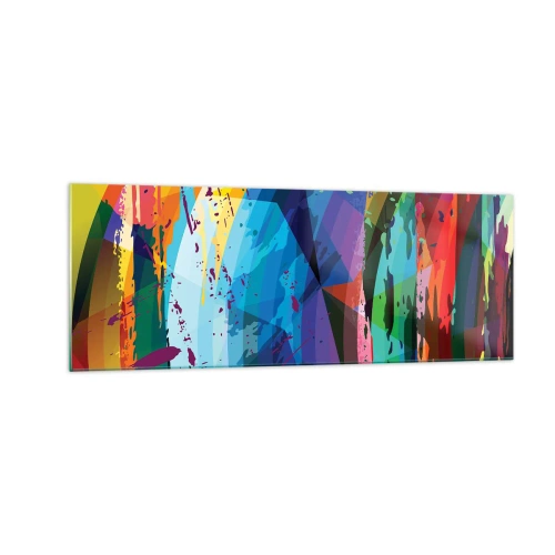 Quadro em vidro - Vertigem colorida - 140x50 cm