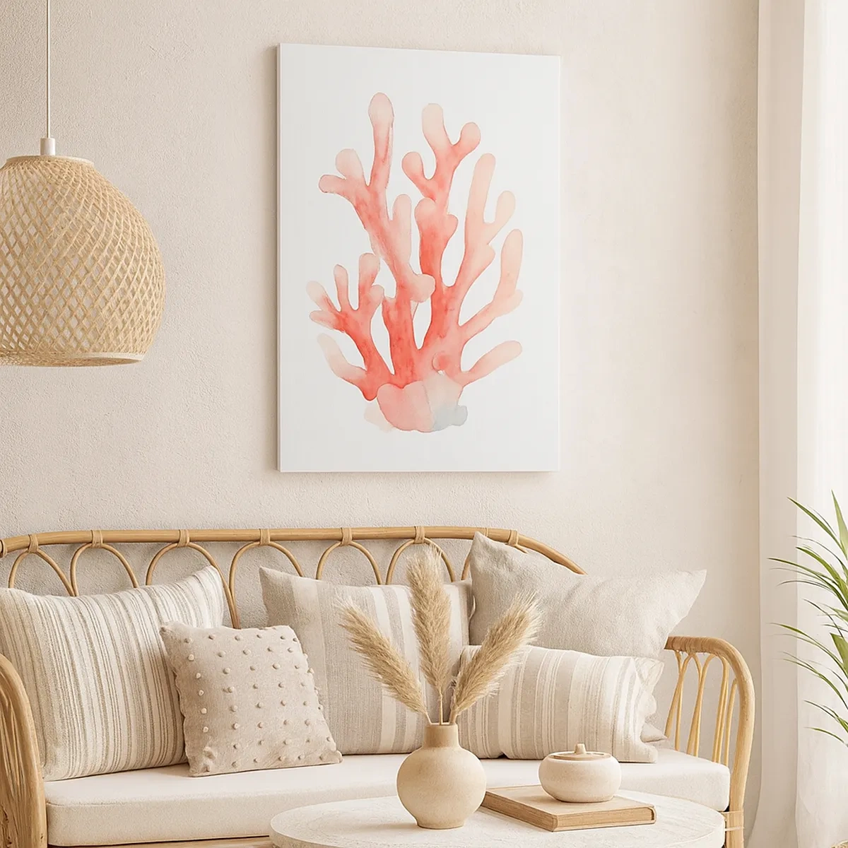Quadro em tela - Coral de cor coral - 50x70 cm