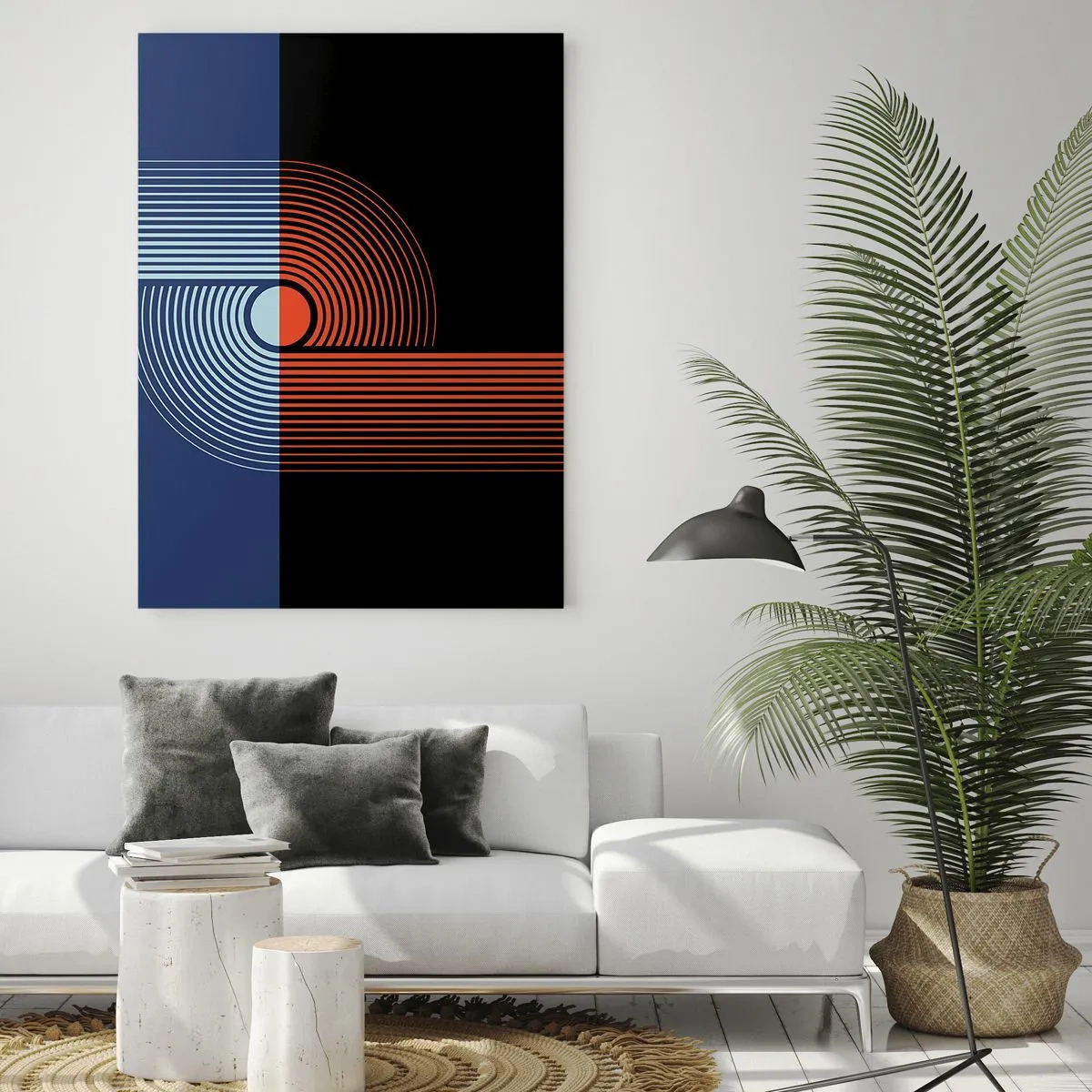 Quadro em vidro - Num abraço geométrico - 80x120 cm