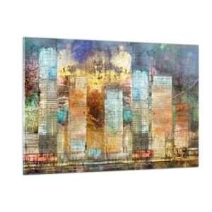 Quadro em vidro - Uma metrópole ensolarada - 120x80 cm