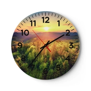 Relógio de parede - Relógio em vidro - Picos e cumes - 30x30 cm