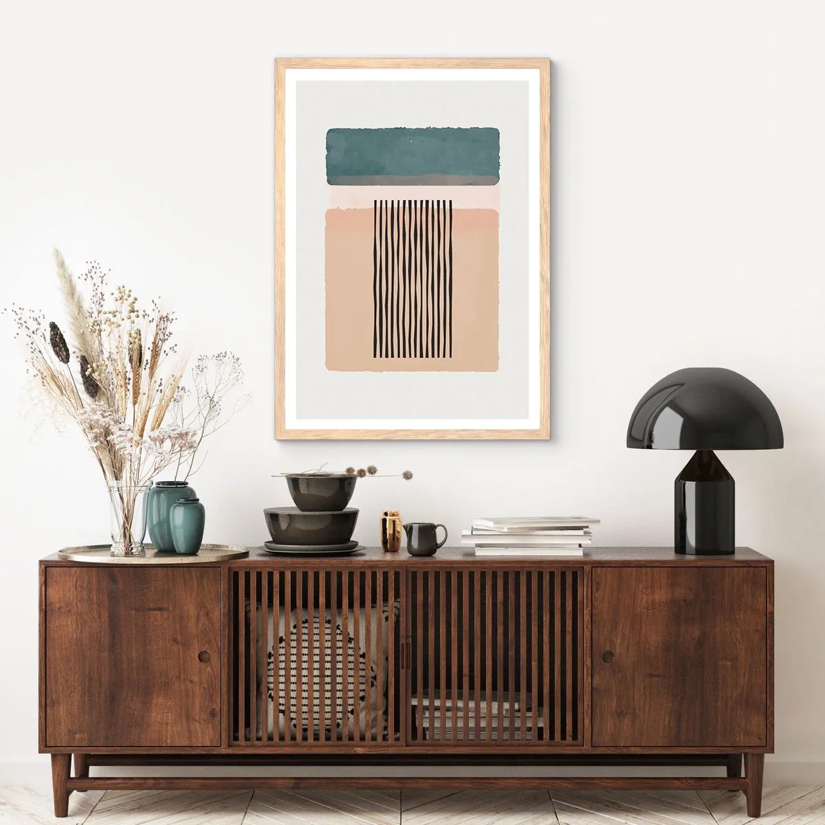 Pôster com moldura de carvalho claro - Está tudo bem - 50x70 cm