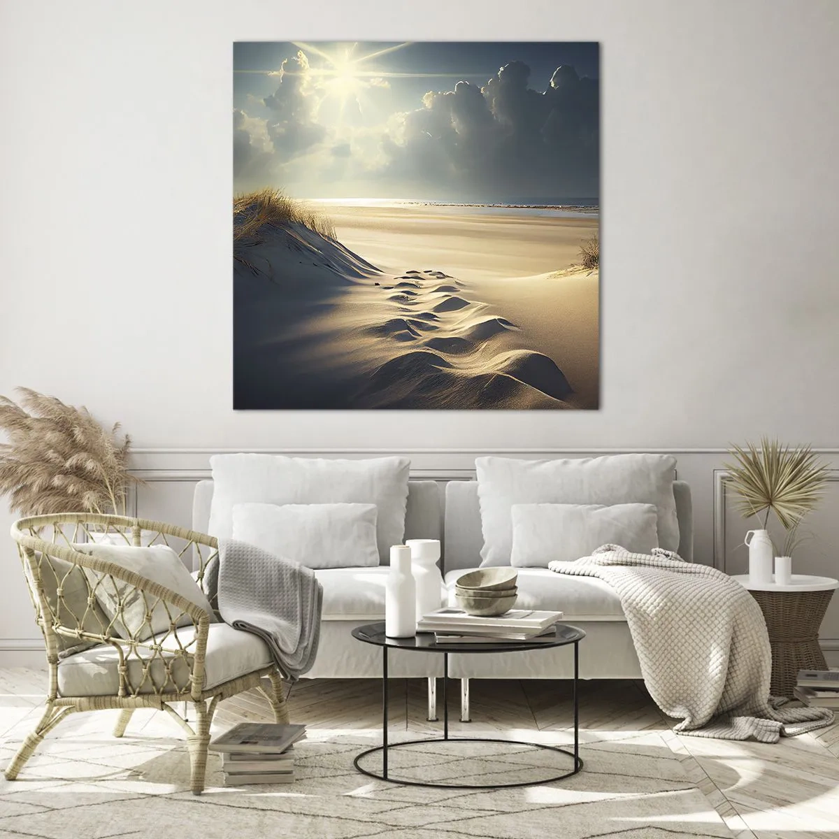 Quadro em vidro - Uma paisagem relaxante - 50x50 cm