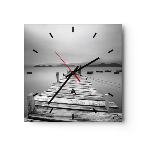 Relógio de parede - Relógio em vidro - Além das montanhas, além dos mares - 40x40 cm