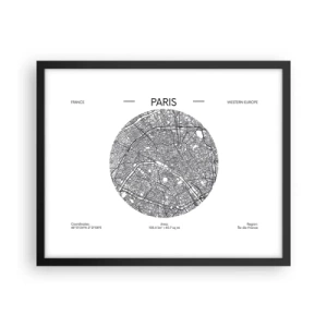 Pôster com moldura preta - Anatomia de Paris - 50x40 cm