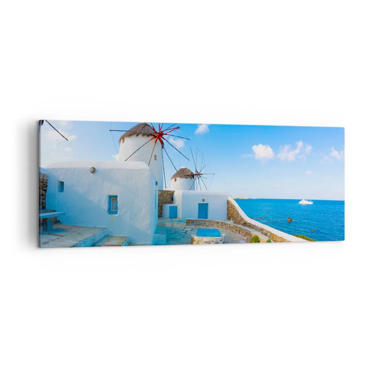 Quadro em tela - Vento azul do mar - 140x50 cm