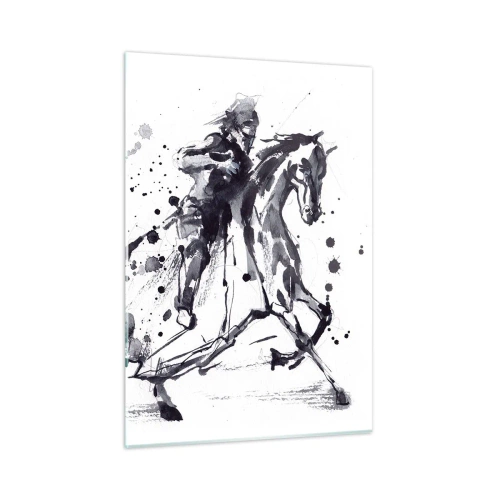 Quadro em vidro - Cavaleiro Negro - 50x70 cm