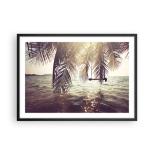 Pôster com moldura preta - Deixe-se levar pela imaginação - 70x50 cm
