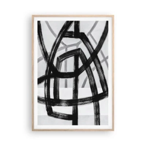 Pôster com moldura de carvalho claro - Profundidade de construção - 70x100 cm
