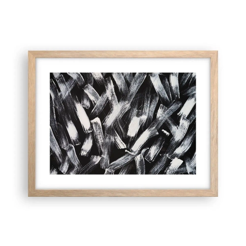 Pôster com moldura de carvalho claro - Abstração no espírito industrial - 40x30 cm