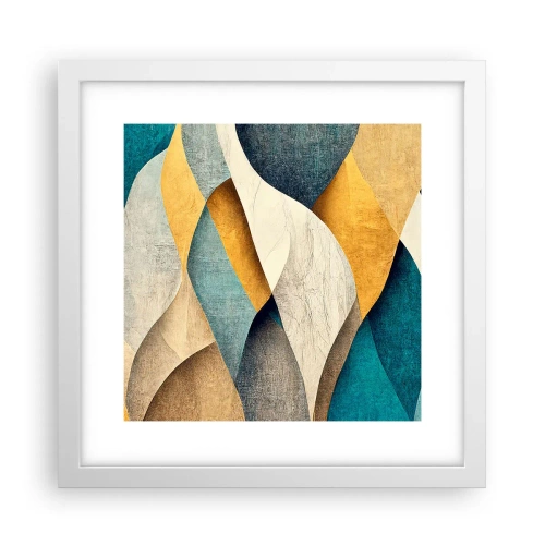 Pôster em moldura branca - Ritmo e onda - 30x30 cm