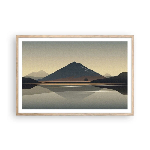 Pôster com moldura de carvalho claro - Reflexo de espelho - 91x61 cm