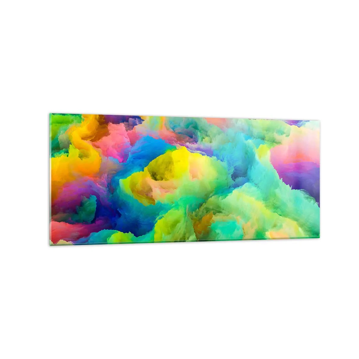 Quadro em vidro - Penugem arco-íris - 120x50 cm